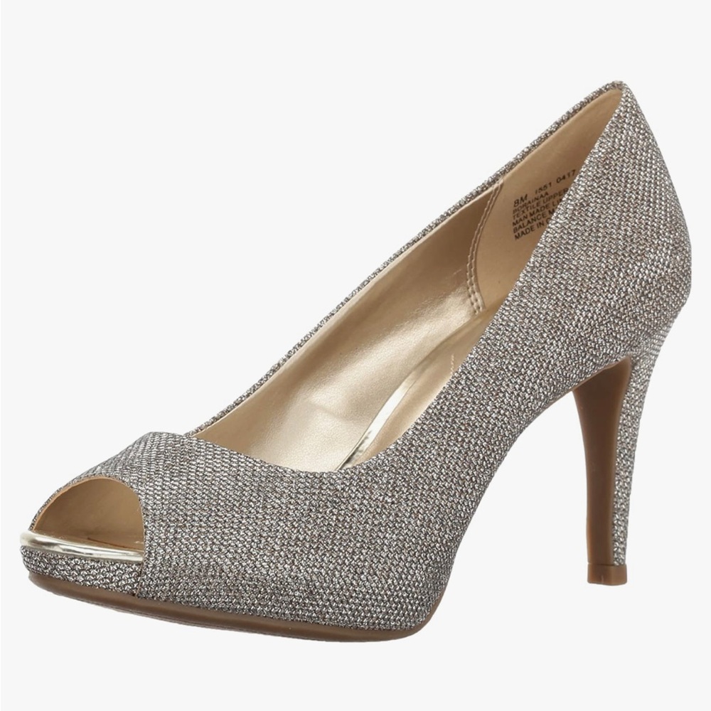 Bandolino Metallic Pebble Peep-Toe Pumps